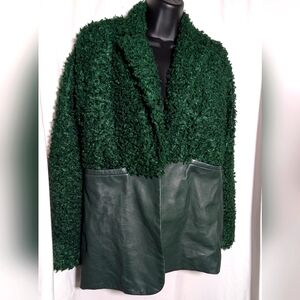 Women's Jessica‎ Faulkner Leather & Mohair Mixed Media Jacket/Blazer | Size S